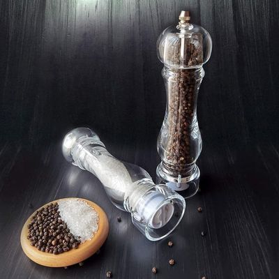 طاحونة الملح والفلفل من الفولاذ المقاوم للصدأ 60X221mm مريحة للمحترفين المزدحمين