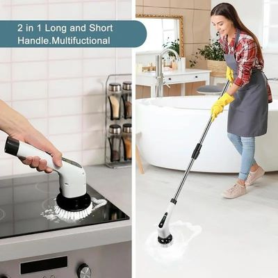 فرشاة التنظيف الكهربائية البلاستيكية البيضاء المجموعة الأكثر مبيعاً