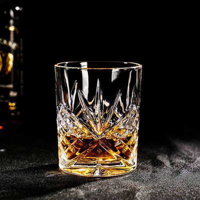 340 مل كأس زجاجي من طراز صخرة صافية فاخرة