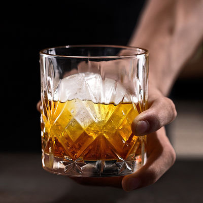 340 مل كأس زجاجي من طراز صخرة صافية فاخرة