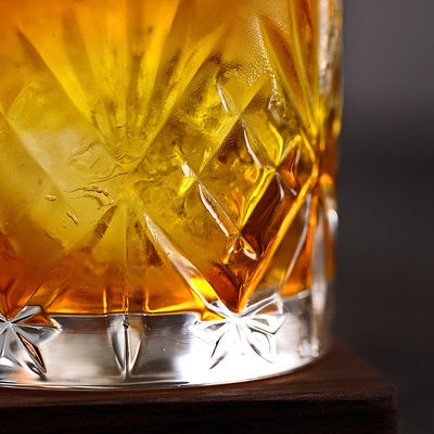340 مل كأس زجاجي من طراز صخرة صافية فاخرة