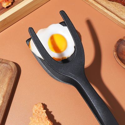 2 في 1 سباتولا تونغ لأداة الطبخ بيضة سوداء طلاء تونغ فطائر سمك خبز فرنسي