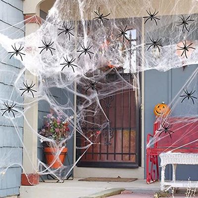 بليستر شبكة العنكبوت قطن الخيط بيت مطاردة ديكور حفلة الهالوين