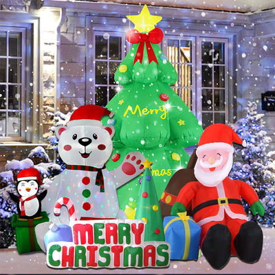 زينة الحفلات البوليستر الزينة مع أضواء عيد الميلاد LED سانتا كلوز navidad