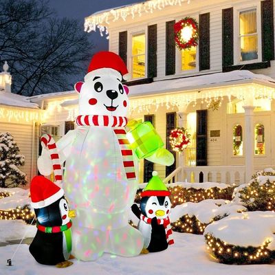 حفلات وديكور عيد الميلاد أضواء LED سانتا كلوز قابلة للنفخ مع شعار مخصص