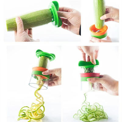 البرتقالي 3 في 1 Spiralizer مجموعة قطع جوليان الخام والرفيعة لأدوات المطبخ الذكية