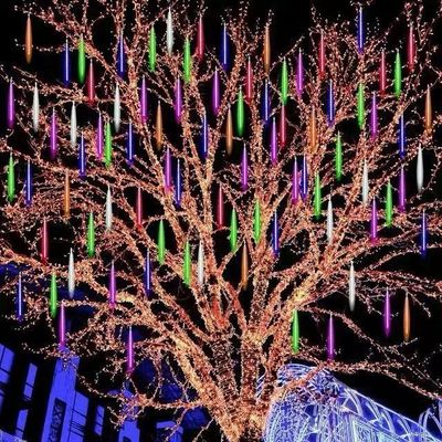 المطر الساقط الخيالية مصابيح سلاسل LED في تصميم مكعب لتزيين المنزل في حفلات العطلات