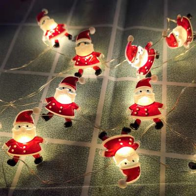 عصا سانتا كلوز رقائق الثلج الجوارب القيقبة أضواء LED للزينة عيد الميلاد الخيال