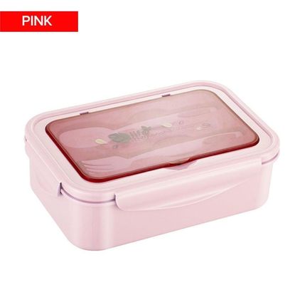 صندوق الغداء للأطفال / البالغين PP5 1400 مل ميكروويف التجميد آمن خالي من BPA مع شوكة ملعقة