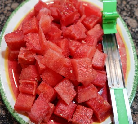 مقطوعة الفولاذ المقاوم للصدأ قطعة البطيخ قطعة قطعة قطعة لقطع مكعبات العصير