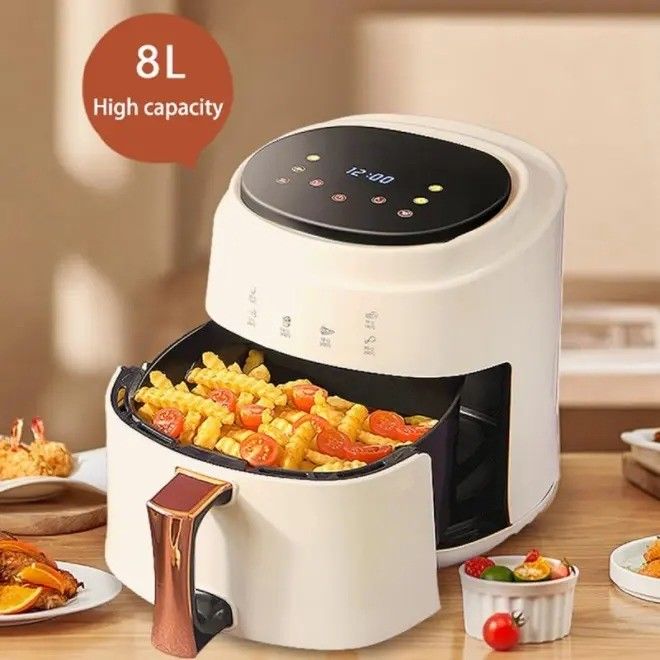 6L 3L شاشة لمسة طباخ الهواء المزدوج الكهربائية طباخة عميقة فرن ذكي رف بدون زيت طباخ هوائي بلاستيكي
