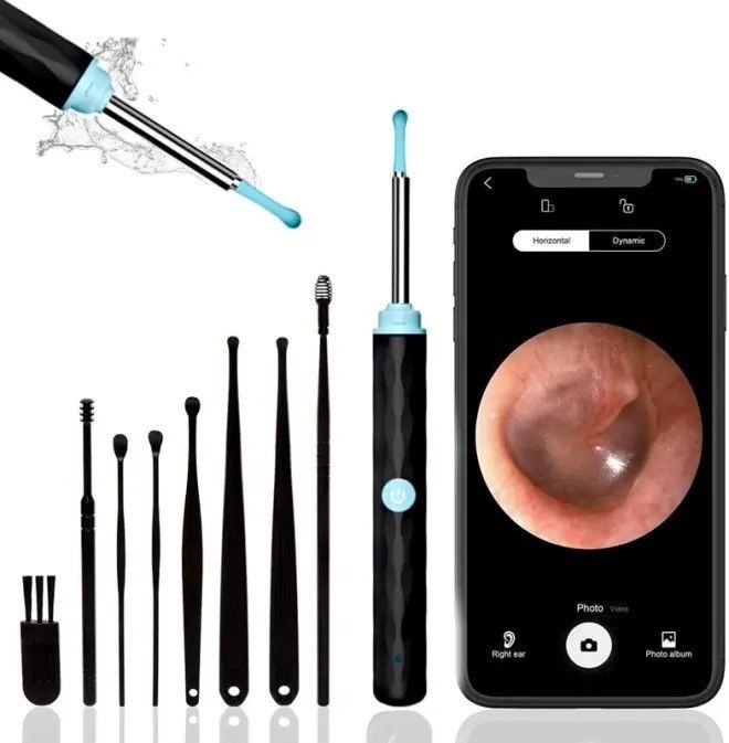 مجموعة إزالة شمع الأذن للمنظفات المنزلية مع 1296P Otoscope Ear Cleaner Camera and Light