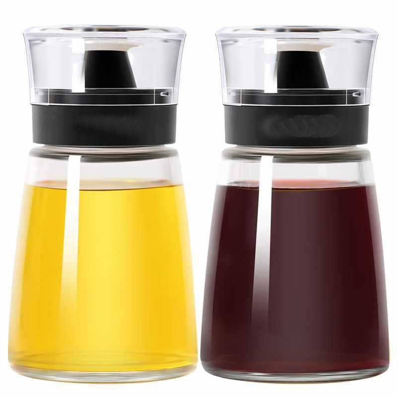 الزجاج الشفاف الزيت جر 170ML زيت الخل قنينة رش مجموعة لمستلزمات المطبخ 425g